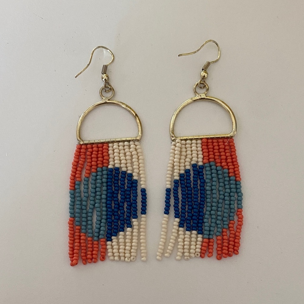 Ink + Alloy Beaded Fringe Earrings